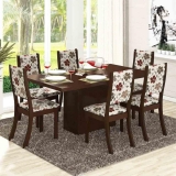 Mesa de Jantar com 6 Cadeiras Viero Dulce Choco/Passion