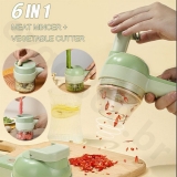 Confira 6 Em 1 Multifuncional Elétrico Salada De Frutas Vegetais Cortador De Alho Masher Carne Mini Triturador Moedor De Alimentos
