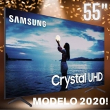 Smart TV SAMSUNG LED 55″ 4K UHD Crystal Samsung TU7020, Visual Livre de Cabos, Bluetooth, Processador Crystal 4K, 2 HDMI, 1 USB