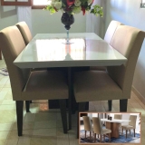 Sala de jantar Olimpia – 1200 TP. MDF/LAQ. C/4 cadeiras