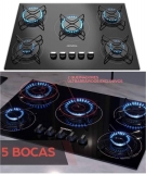 Cooktop a Gás Mondial, 5 Bocas, Bivolt, Preto/Inox