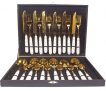 Kit Faqueiro Maleta De Talheres Inox Dourado 24 Peças