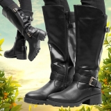 Bota Montaria Mooncity Tratorada Fivelas Feminina