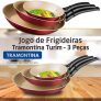 Conjunto de Frigideiras Tramontina Turim com Revestimento Antiaderente – 3 Peças