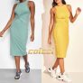 Vestido Colcci Midi Canelado Eco Active
