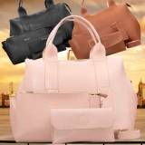 Kit Bolsa Polo London Club Grande + Carteira + Necessaire Feminina