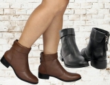 Bota Feminina Cano Curto em Couro Arietto
