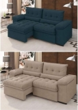 Sofá Retrátil Reclinável 3 Lugares Suede Veludo – Arezzo BestHouse