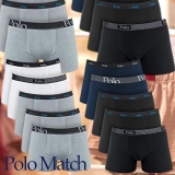 Kit 10 Cuecas Boxer Cotton e Premium, Polo Match, Masculino