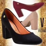 Scarpin Vizzano Salto Grosso Feminino