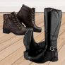 Kit 2 Pares de Botas Femininas Cano Baixo e Cano Alto Metalassê