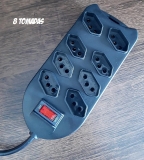 Protetor Eletronico Intelbras com 8 tomadas EPE 1008+ Preto