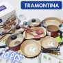 Conjunto de Panelas 10 Peças Tramontina Turim com Revestimento Antiaderente Starflon T1, Tampas de Vidro e Cabos de Baquelite – Vermelho