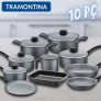 Jogo de Panelas Tramontina Turim Antiaderente Grafite – 10 Peças