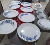 Aparelho de Jantar com Jogo de Chá 20 Peças – Porcelana Schmidt Redondo Azul Celeste