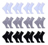 Kit 12 Pares Meia Adulto Masculina Esportiva Cano Alto Algodão
