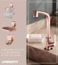 Kit Flatt 4 Peças Rose Gold 2004 F71: torneira e acessórios, Lorenzetti