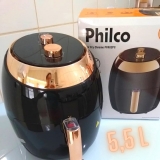 Fritadeira Elétrica Sem Óleo – Air Fryer Philco Chrome 5,5 Litros Preta com Timer