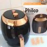 Fritadeira Elétrica Sem Óleo – Air Fryer Philco Chrome 5,5 Litros Preta com Timer