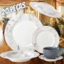 Aparelho de Jantar Carrara Cinza Claro 20 Peças – La Cuisine