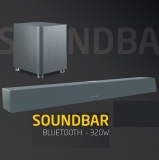 Caixa de Som Pulse Soundbar + Subwoofer 320W Entradas Bluetooth/Coax/Óptico/Auxiliar – SP381
