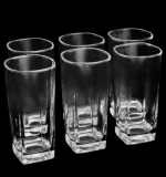 Conjunto 6 Copos Altos de Vidro Square Lyor Transparente 300Ml