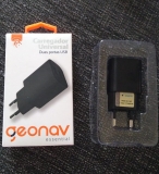 Carregador de Parede universal 2.1A, 2 portas USB, Bivolt, Preto, ESACB2, Geonav