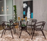 Conjunto de Mesa para Área Externa de Alumínio – com 4 Cadeiras Ios Móveis CJMB409100M