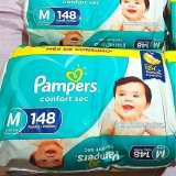 Fralda Pampers Confort Sec M – 148 fraldas