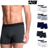 Kit com 12 Cuecas Boxer Basic Lisa Sortidas – Polo Match