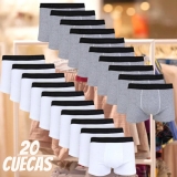 Kit Cuecas Boxer UNW Elástico 20 Peças