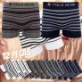 Kit 12 cuecas sem costura listrada polo wear sortido