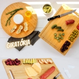 Kit Tábua Giratória + Tábua de Corte Frente Verso – La Cuisine Linha Bambu