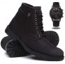 Bota Coturno Masculino Casual Conforto Cano Médio + Relógio