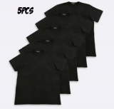 Kit 5 Camisetas Masculinas Básicas Manga Curta – DOOPLEX Preto