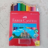 Kit Lápis de Cor Sextavado + Apontador com Depósito, Faber-Castell, EcoLápis, 120124+1APT, 24 Cores
