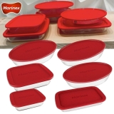 Conjunto de Assadeiras de Vidro com Tampa Marinex 6 Peças