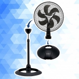 Ventilador de Coluna 40cm Britânia Mega Turbo 40 2 em 1 6 Pás 3 Velocidades Preto