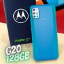 Smartphone Motorola Moto G20 Azul 128GB, 4GB RAM, Tela de 6.5”, Câmera Traseira Quádrupla, Android 11 e Processador Octa Core