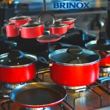 Conjunto de Panelas Brinox Garlic Vermelho 7 peças