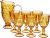 Conjunto 7 peças Jarra e Copos Diamond Empire, Ambar, Haus Concept