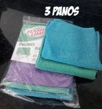 ano Microfibra Multiuso, 3 Peças, Azul/Verde/Roxo, Flash Limp