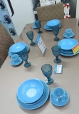 Aparelho de Jantar Chá 20 Peças Haus de Cerâmica – Azul Redondo Decorato