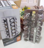 PORTA TEMPEROS CONDIMENTOS QUADRADO AÇO INOX 20 POTES