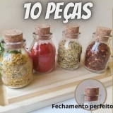 10 Porta Tempero Condimento Vidro Grosso C/Rolha Portuguesa