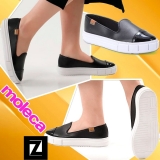 Tênis Slip On Moleca Liso Feminino