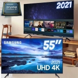 SMART TV 55 SAMSUNG UN55AU7700 CRYSTAL UHD 4K 3HDMI 1USB CINZA