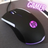 Mouse HP Gamer USB M160 Preto – Sensor Óptico Ambidestro Resoluções até 1000 DPI e Iluminação Multicolor – 7ZZ79AA