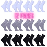 Meia Masculina Kit 12 Pares Cano Alto Sport Algodão