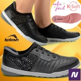 Tênis Kolosh Calce Fácil K-Soft Feminino – Preto